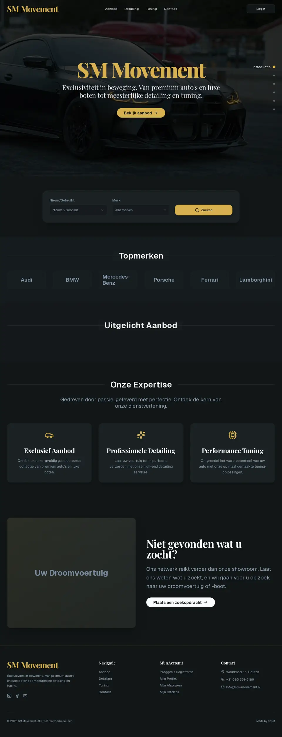Screenshot of the SM Movement website